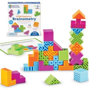 Learning Resources STEM Explorers Brainometry - 34 Pieces, Ages 5+ STEM Toys for Kids, Brain Teaser Toys and Games, Kindergarten Games,Back to School