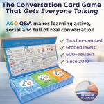 AGO QnA ESL Card Game for Learning English. 3 Level Box Set. Practice English Conversation Through Play!