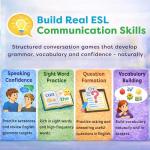 AGO QnA ESL Card Game for Learning English. 3 Level Box Set. Practice English Conversation Through Play!