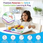 Simply Magic 5 Placemats for Kids - Kids Placemats Non Slip, Washable Reusable Children Placemats, Educational Placemats: USA and World Maps, Periodic Table, US Presidents, Plastic Placemats for Kids