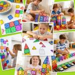 Magnetic Tiles Kids Toys STEM Magnet Toys for Toddler Magnetic Blocks Building Toys Preschool Learning Sensory Montessori Toys for 3+ Year Old Boys and Girls, Safe Creativity Toddler Kids Toys 40PCS