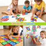 Magnetic Tiles Kids Toys STEM Magnet Toys for Toddler Magnetic Blocks Building Toys Preschool Learning Sensory Montessori Toys for 3+ Year Old Boys and Girls, Safe Creativity Toddler Kids Toys 40PCS