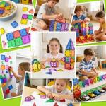 Magnetic Tiles Kids Toys STEM Magnet Toys for Toddler Magnetic Blocks Building Toys Preschool Learning Sensory Montessori Toys for 3+ Year Old Boys and Girls, Safe Creativity Toddler Kids Toys 40PCS