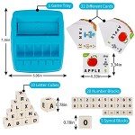 Educational Toys for Kids Ages 3-8,Learning Games for Kids 3-8, Matching Letter Spelling Math Game, Prescool Birthday Party Easter Basket Stuffer Gifts for 3-8 Year Olds Boys Girls Light Blue