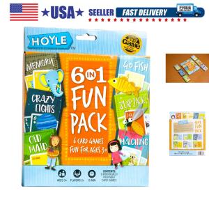 Hoyle 6 in 1 Kids Playing Cards Multi Game Pack, 6 Fun Games in 1 (Ages 3+)