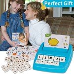 Educational Toys for Kids Ages 3-8,Learning Games for Kids 3-8, Matching Letter Spelling Math Game, Prescool Birthday Party Easter Basket Stuffer Gifts for 3-8 Year Olds Boys Girls Light Blue