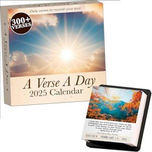 A Bible Verse A Day 2025 Calendar | 300+ Christian Verses from the NIV Bible to Inspire Your Daily Devotional, Positive Motivational Religious Daily Verses for Men & Women