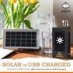 Talking Bible - Electronic Holy Bible Audio Player in English for Seniors, Kids and The Blind, Solar Powered & USB Rechargeable, ESV (English Standard Version), Black