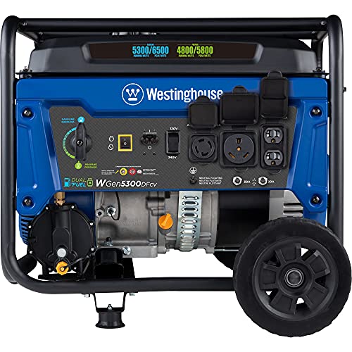 Powerful 6600W Dual Fuel Portable Generator - RV/Transfer Switch Ready