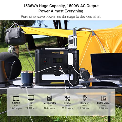 Portable Solar Generator with Included Solar Panel - 1536Wh