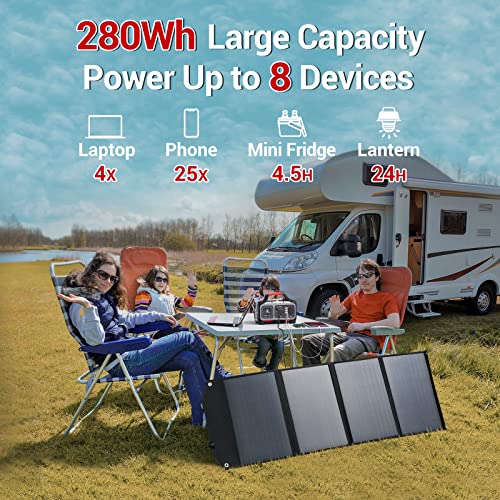 ROCKPALS 300W Solar Portable Power Station for Outdoor Camping