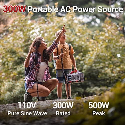 ROCKPALS 300W Solar Portable Power Station for Outdoor Camping