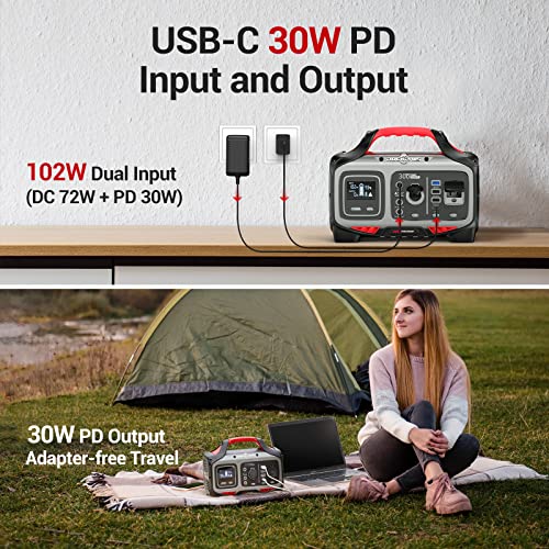 ROCKPALS 300W Solar Portable Power Station for Outdoor Camping