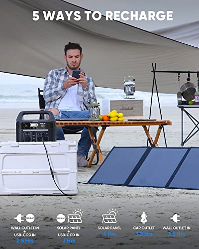 AMLINK Portable Power Station: 300W Solar Generator