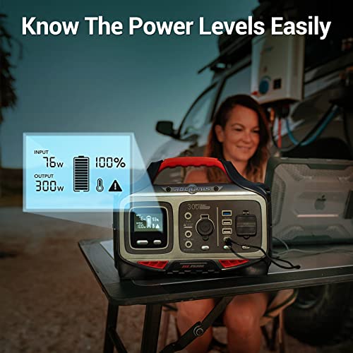 ROCKPALS 300W Solar Portable Power Station for Outdoor Camping