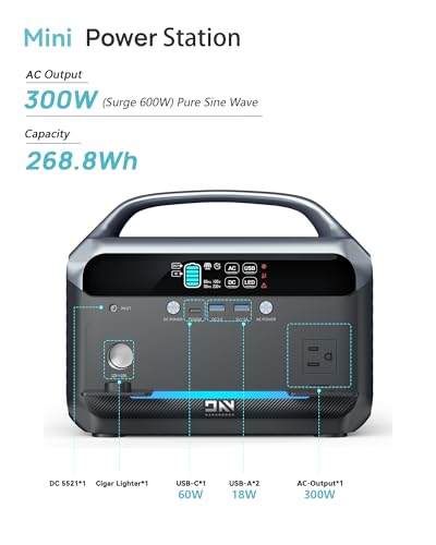 Quiet Portable Power Station, 268.8Wh Solar Generator