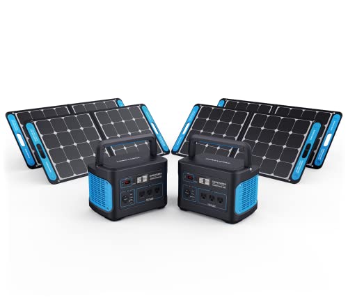 Bundle: Geneverse 1002Wh HomePower ONE Solar Generator + 4 Solar Panels