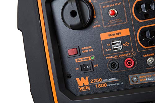 WEN 56225i 2250-Watt Gas Powered Inverter Generator, CARB Compliant