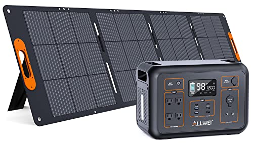 ALLWEI Solar Generator 1200W + 200W Solar Panel