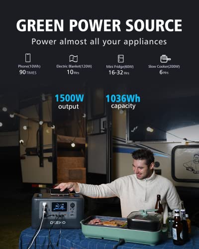 DEENO Portable Power Station X1500: 1036Wh of Power