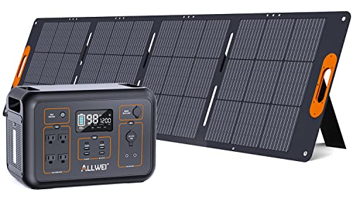 ALLWEI 1200W Portable Power Station with Solar Panel
