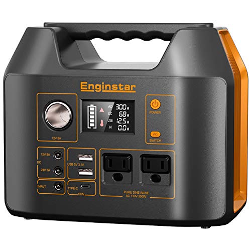 EnginStar Portable Power Station: 296Wh Solar Generator