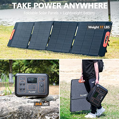ALLWEI Solar Generator 1200W + 200W Solar Panel