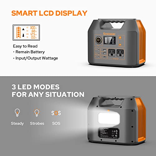 EnginStar Portable Power Station: 296Wh Solar Generator