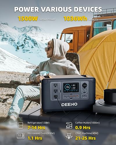 DEENO 1500W Portable Power Station: Backup Camping RV
