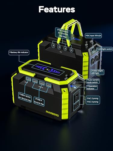 MARBERO 150Wh Portable Power Station for Camping & Emergency