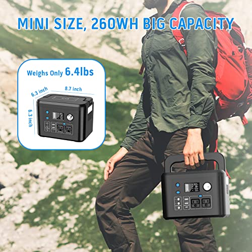 Powkey 350W Portable Power Station with 2 AC Outlets