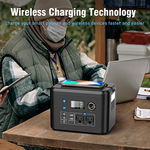Powkey 350W Portable Power Station with 2 AC Outlets