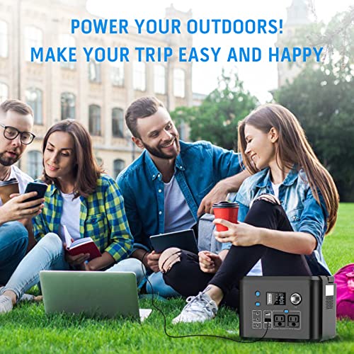 Powkey 350W Portable Power Station with 2 AC Outlets