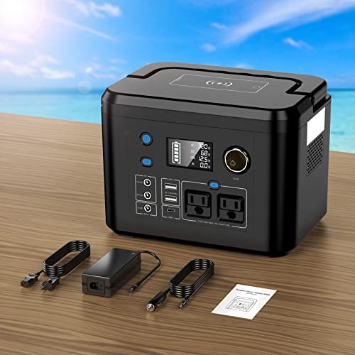 Powkey 350W Portable Power Station with 2 AC Outlets