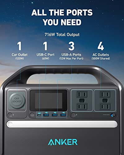 Anker 535 Portable Power Station, 512Wh Solar Generator