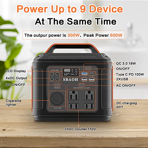 300W Portable Solar Generator Power Station for Camping