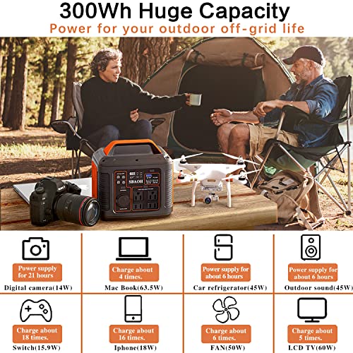 300W Portable Solar Generator Power Station for Camping