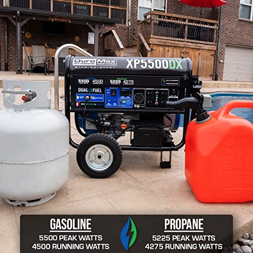 DuroMax XP5500DX 5,500-Watt Dual Fuel Portable Generator