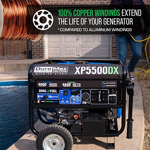 DuroMax XP5500DX 5,500-Watt Dual Fuel Portable Generator