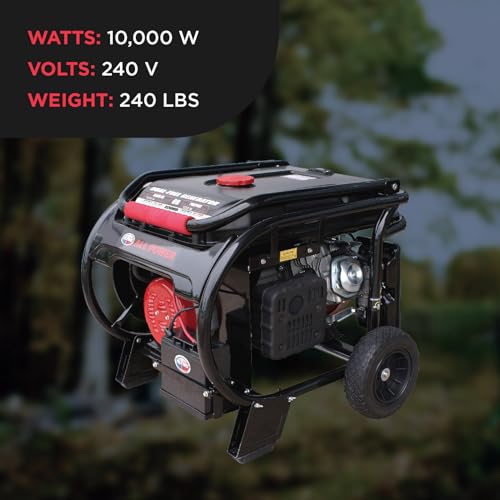 PowerAmerica Dual Fuel Portable Generator, 12000W, Black/Red