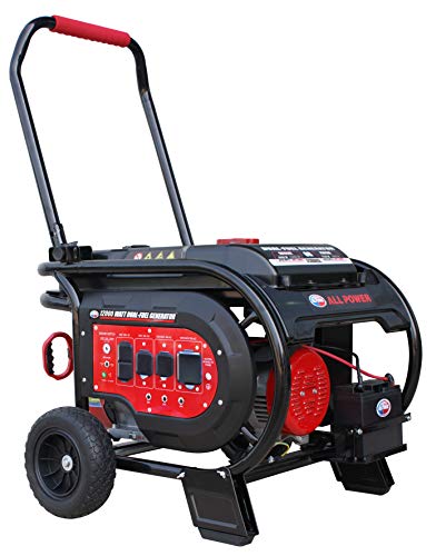 PowerAmerica Dual Fuel Portable Generator, 12000W, Black/Red