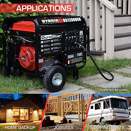 DuroStar 12000W Dual Fuel Electric Start Portable Generator