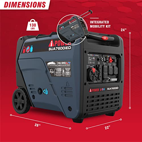 A-iPower RV Ready Dual Fuel Inverter Generator, 7600W