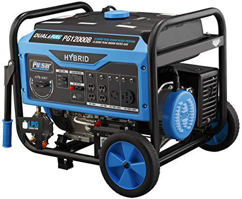 Pulsar Dual Fuel Portable Generator, 12,000W, CARB Approved