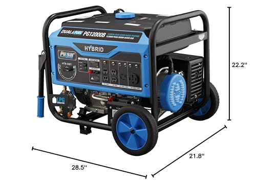 Pulsar Dual Fuel Portable Generator, 12,000W, CARB Approved