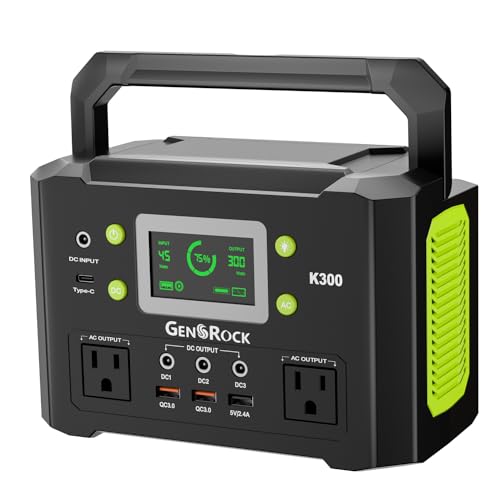 GENSROCK 300W Portable Power Station for Outdoor Camping