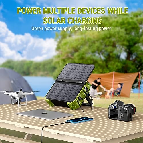 Portable Power Station with Solar Panel and Battery Backup
