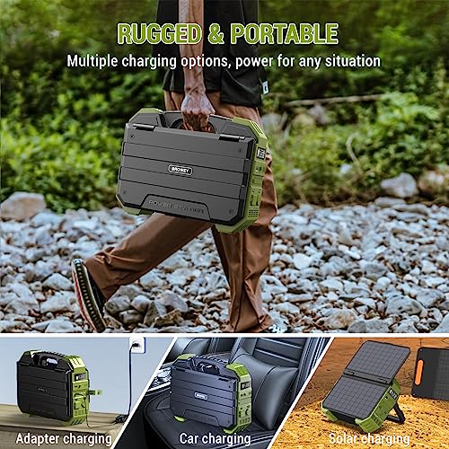 Portable Power Station with Solar Panel and Battery Backup