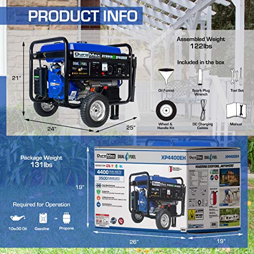 DuroMax XP4400EH Dual Fuel Portable Generator