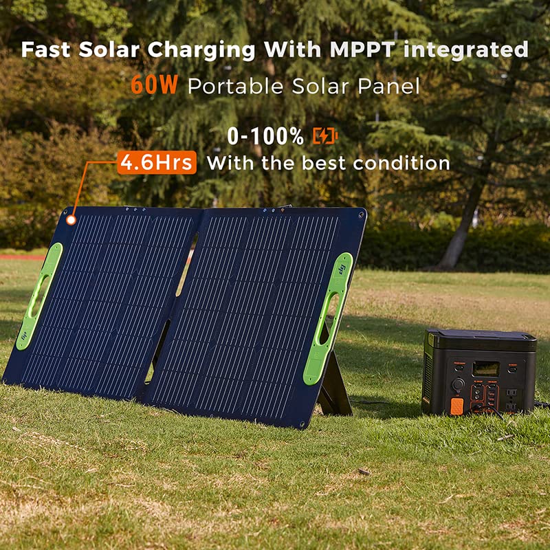 300W Portable Solar Generator with 60W Solar Panel